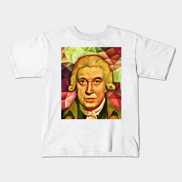 James Watt Snow Portrait | James Watt Artwork 15 Kids T-Shirt by JustLit